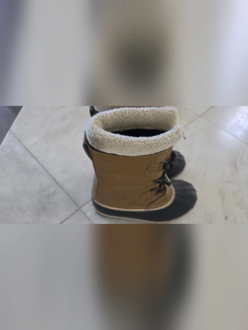 Sorel Two-Tone Brown and Black Insulated Lace-Up Winter Boots